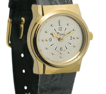 tactile watch with bumps at various sections of the face to designate the different times